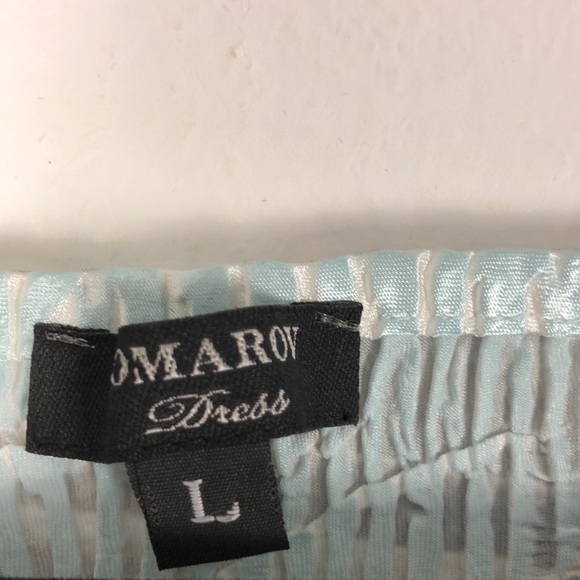 Komarov V neck short flutter lace sleeve midi overall textured print Size Large - Picture 7 of 8